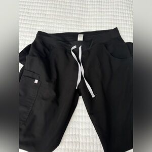 Figs Black Straight Leg Pants
